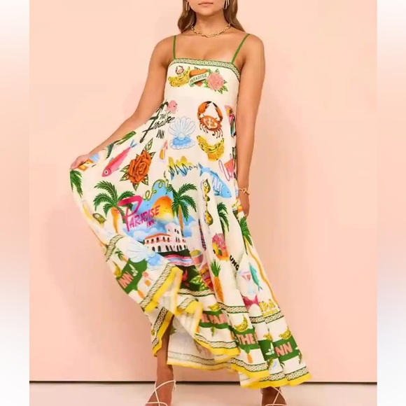 Maison D'Amelie Linen Blend Maxi Dress 🆕 - Picture 3 of 9